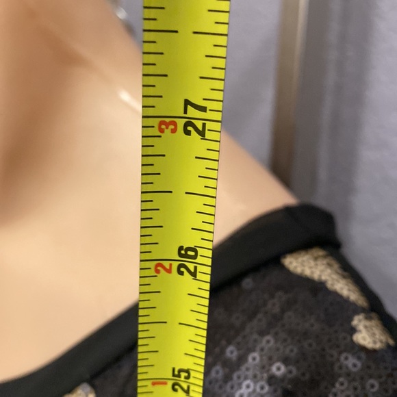 FASHION EXIT - vest tank: black sequins w gold sequin skulls, sheer rear - L - Picture 8 of 16